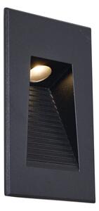 Nowoczesna Wpuszczana Lampa Ścienna Czarna 7cm z LED IP65 - Trem