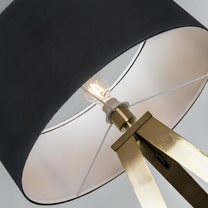 Nowoczesna mosiężna lampa podłogowa z czarnym kloszem - Ilse Oswietlenie wewnetrzne