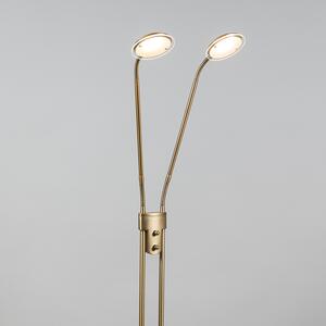 Nowoczesna lampa podłogowa z brązu z lampką do czytania z diodami LED - Eva Oswietlenie wewnetrzne