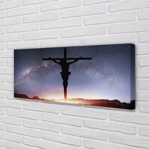 Obraz na płótnie Ukrzyżowany Jezus niebo