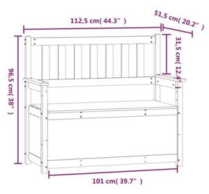 Ławka, 112,5x51,5x96,5 cm, lite drewno sosnowe