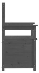Ławka, szara, 112,5x51,5x96,5 cm, lite drewno sosnowe