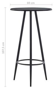 Stolik barowy, czarny, 60 x 107,5 cm, mdf