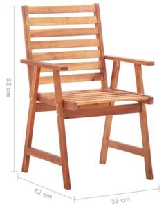 Krzesła ogrodowe z poduszkami, 8 szt., lite drewno akacjowe
