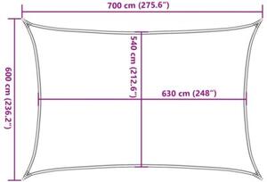 Żagiel przeciwsłoneczny, 160 g/m², piaskowy, 6x7 m, hdpe
