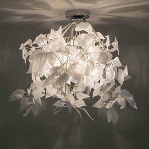 Romantyczna lampa sufitowa biała z liśćmi - Feder Oswietlenie wewnetrzne