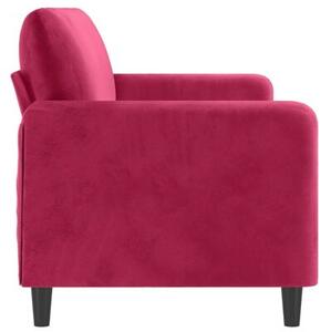 Sofa 3-osobowa, winna czerwieÅ, 180 cm, obita aksamitem