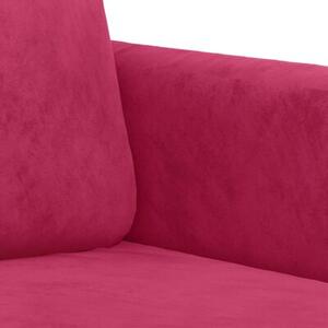 Sofa 3-osobowa, winna czerwieÅ, 180 cm, obita aksamitem