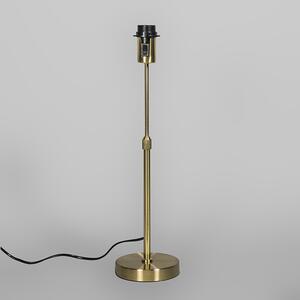 Lampa stołowa regulowana złota/mosiądz klosz biały 25cm - Parte Oswietlenie wewnetrzne