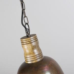 Vintage lampa wisząca miedź ze złotem - Burn 1 Oswietlenie wewnetrzne