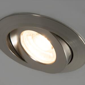 Zestaw 3 wpuszczanych reflektorów stalowych, w tym LED IP44 - Relax LED Oswietlenie wewnetrzne