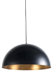 Industrialna lampa wisząca czarna ze złotym wnętrzem 50cm - Magna Eco Oswietlenie wewnetrzne