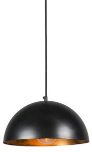 Industrialna lampa wisząca czarna ze złotym wnętrzem 35cm - Magna Eco Oswietlenie wewnetrzne