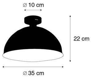 Przemysłowa lampa sufitowa czarna ze złotem 35 cm - Magna Oswietlenie wewnetrzne