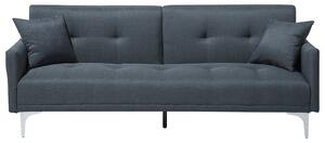 Sofa 3-osobowa ciemnoniebieska z poduszkami do salonu nowoczesna Lucian Beliani