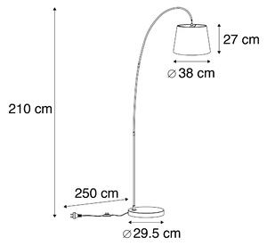 Nowoczesna lampa łukowa z szarym kloszem - Bend Oswietlenie wewnetrzne