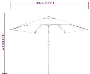 Parasol ogrodowy, biały, 3 m