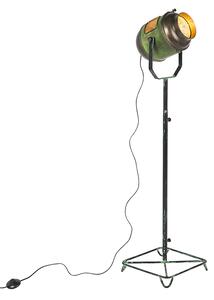 Przemysłowa lampa podłogowa brąz z zielonym 140 cm - Byron Oswietlenie wewnetrzne