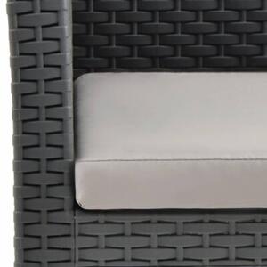 Krzesło ogrodowe z poduszką antracytowe 63x65x76 cm pp rattan