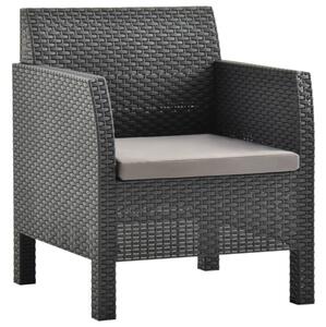 Krzesło ogrodowe z poduszką antracytowe 63x65x76 cm pp rattan