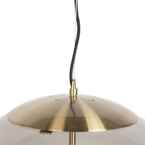 Nowoczesna lampa wisząca mosiądz przydymione szkło 50cm - Ball Oswietlenie wewnetrzne