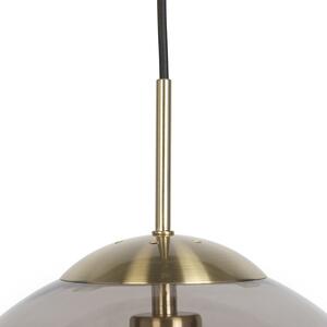 Nowoczesna lampa wisząca mosiężna z przydymionym szkłem 30 cm - Kula Oswietlenie wewnetrzne