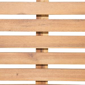 Leżak ogrodowy zewnętrzny jasny drewniany na kółkach regulacja oparcia Cesana Beliani