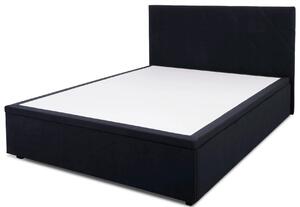 Czarne łóżko pluszowe z pojemnikiem 160x200 G7-F99