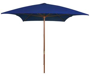 Parasol ogrodowy na drewnianym słupku, niebieski, 200x300 cm