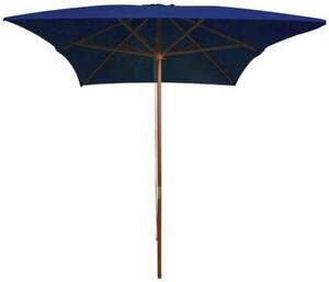 Parasol ogrodowy na drewnianym słupku, niebieski, 200x300 cm