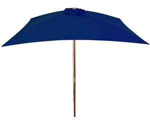 Parasol ogrodowy na drewnianym słupku, niebieski, 200x300 cm