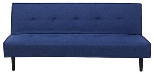Nowoczesna sofa trzyosobowa tapicerowana rozkładana ciemnoniebieska Visby Beliani