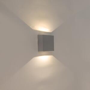 Zewnetrzna Kinkiet / Lampa scienna szary IP54 z LED - Squad Oswietlenie zewnetrzne
