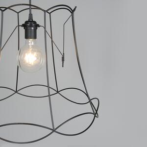 Lampa wisząca Retro czarna 45 cm - Granny Frame Oswietlenie wewnetrzne