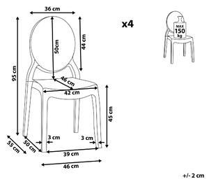 Zestaw 4 krzeseł do jadalni nowoczesne akrylowe transparentne Merton Beliani