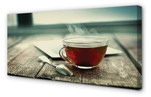 Obraz na płótnie Ciepła herbata łyżeczka