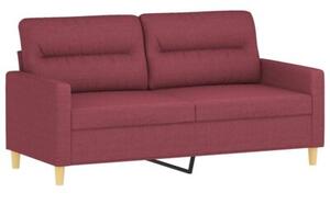 Sofa 2-osobowa z poduszkami, winna czerwieÅ, 140 cm, tkanina