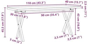 Stolik kawowy z nogami w kształcie litery x, 110x40x45,5 cm