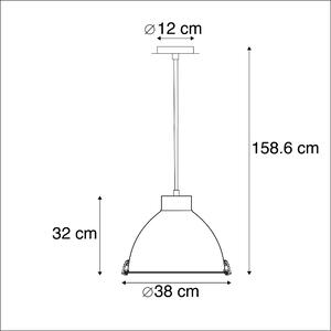 Zestaw 2 x industrialna lampa wisząca aluminium 38cm - Anteros Oswietlenie wewnetrzne