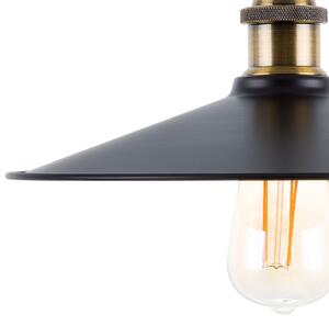Lampa wisząca czarno-miedziana industrialna metalowa z kloszem 30 cm Swift Beliani