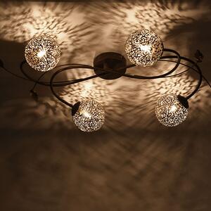 Rustykalny / Vintage Plafon / Lampy sufitowe rdza 4-źródeł światła - Kreta Oswietlenie wewnetrzne