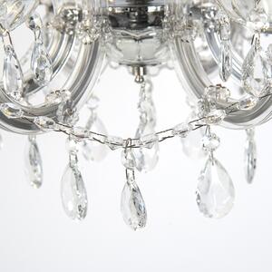 Żyrandol szklany chrom 6-źródeł światła - Marie Theresa Oswietlenie wewnetrzne
