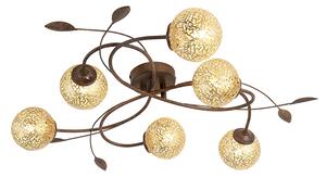 Rustykalny / Vintage Plafon / Lampy sufitowe rdza 6-źródeł światła - Kreta Oswietlenie wewnetrzne