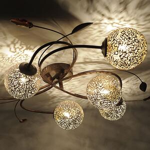 Rustykalny / Vintage Plafon / Lampy sufitowe rdza 6-źródeł światła - Kreta Oswietlenie wewnetrzne