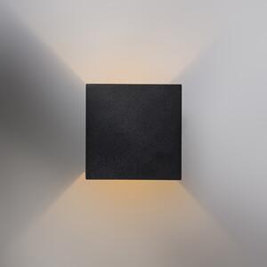 Zestaw 2 designerskich kinkietów czarno-złotych w tym LED - Caja Oswietlenie wewnetrzne