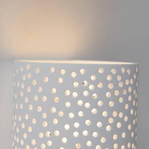 Vintage cylindryczny Kinkiet / Lampa scienna biały gips - Mahou Oswietlenie wewnetrzne