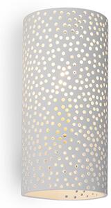 Vintage cylindryczny Kinkiet / Lampa scienna biały gips - Mahou Oswietlenie wewnetrzne