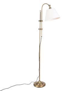 Klasyczna lampa podłogowa brąz z białym kloszem - Ashley Oswietlenie wewnetrzne