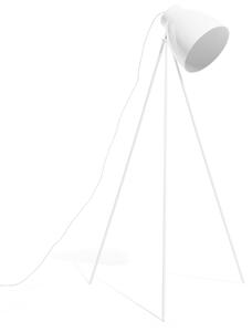 Nowoczesna lampa stojąca metalowa regulowany klosz trójnóg biała Tamega Beliani