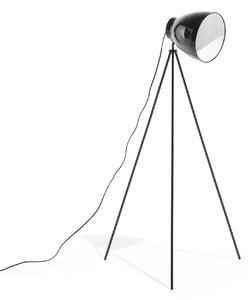 Nowoczesna lampa stojąca metalowa regulowany klosz trójnóg czarna Tamega Beliani
